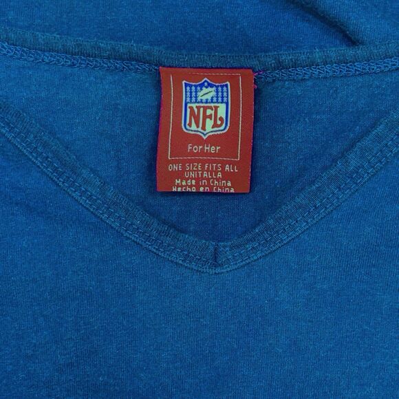 NFL For Her Womens Dallas Cowboys Blue 100% Cotton Oversize Grunge Retro T Shirt - Picture 4 of 5